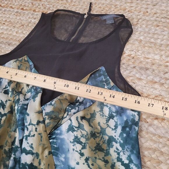 ARMANI EXCHANGE Blue Black Sleeveless Blouse Top Medium - Picture 9 of 9